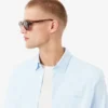 Slim fit gestreept stretch overhemd met knopen voor heren
