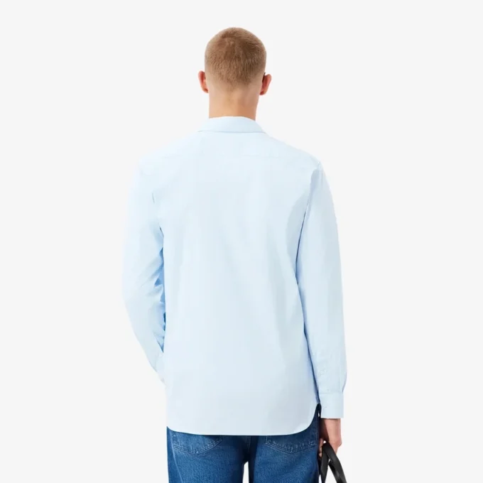 Slim fit gestreept stretch overhemd met knopen voor heren