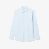 Slim fit gestreept stretch overhemd met knopen voor heren