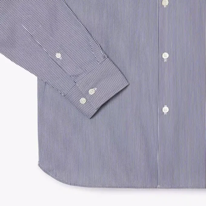 Slim fit gestreept stretch overhemd met knopen voor heren