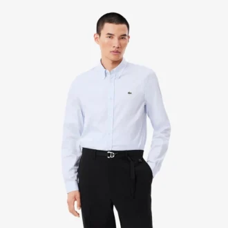 Slim fit katoenen herenoverhemd