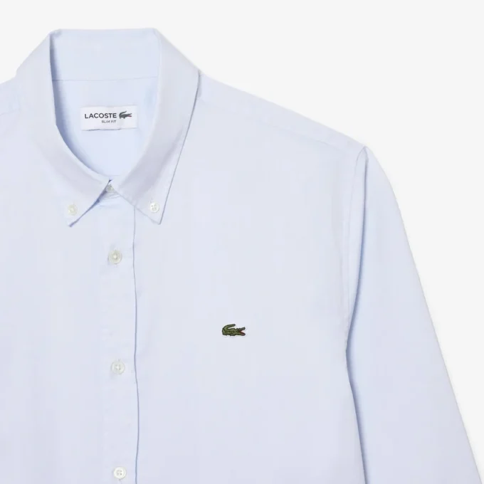 Slim fit katoenen herenoverhemd