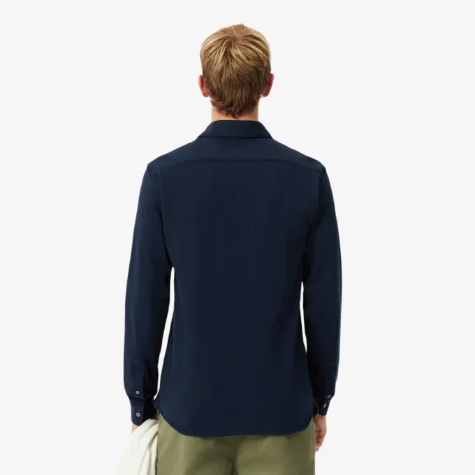 Slim fit katoenen piqué shirt voor heren