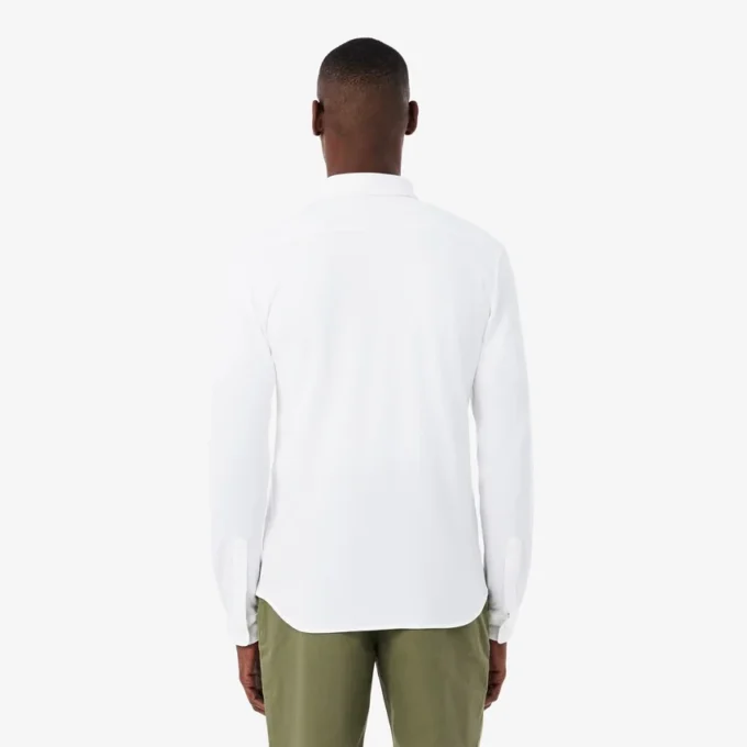 Slim fit katoenen piqué shirt voor heren