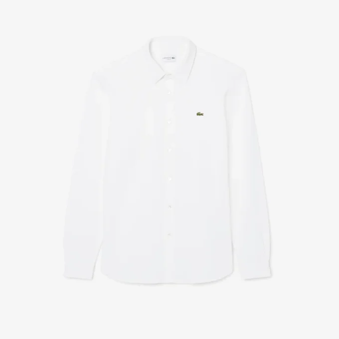 Slim fit katoenen piqué shirt voor heren