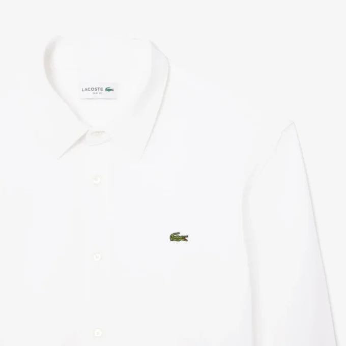 Slim fit katoenen piqué shirt voor heren