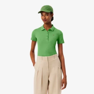 Slim fit L.12.D geribd katoenen poloshirt voor dames