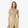 Slim fit L.12.D geribd katoenen poloshirt voor dames