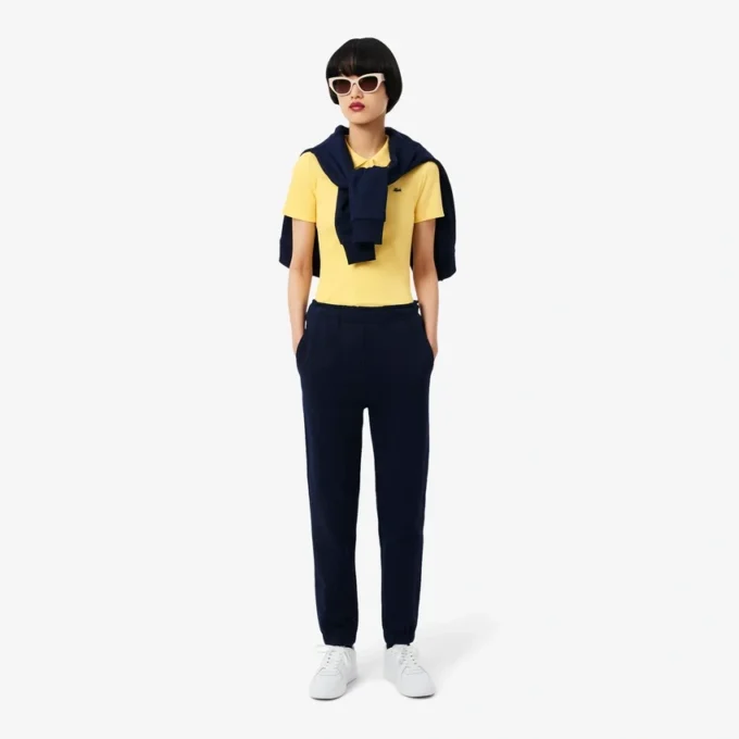 Slim fit L.12.D geribd katoenen poloshirt voor dames