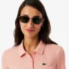 Slim fit L.12.D geribd katoenen poloshirt voor dames