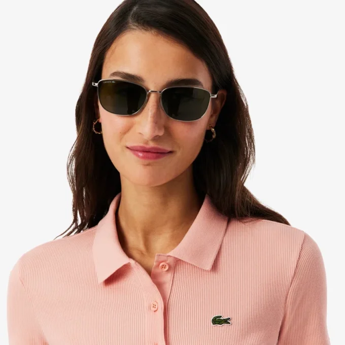 Slim fit L.12.D geribd katoenen poloshirt voor dames