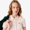 Slim fit L.12.D geribd katoenen poloshirt voor dames