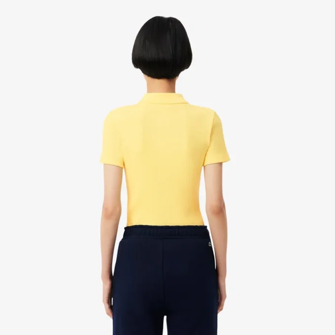 Slim fit L.12.D geribd katoenen poloshirt voor dames