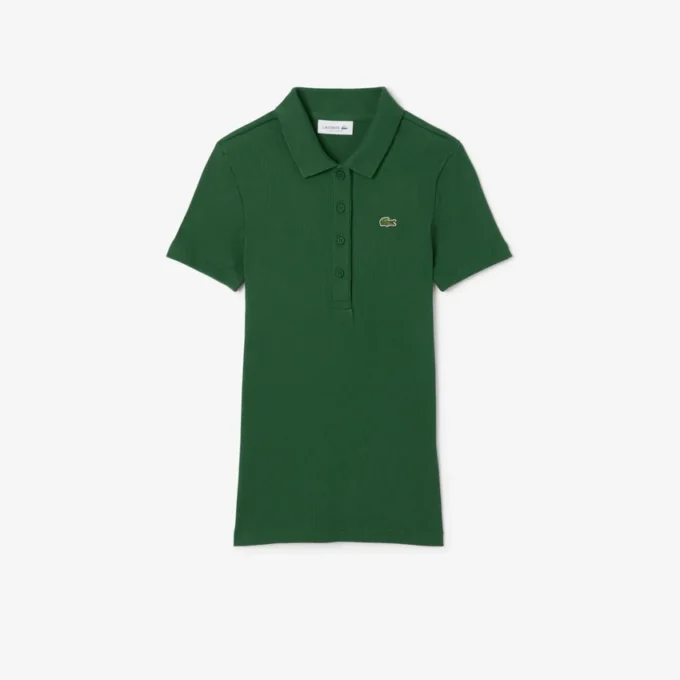 Slim fit L.12.D geribd katoenen poloshirt voor dames