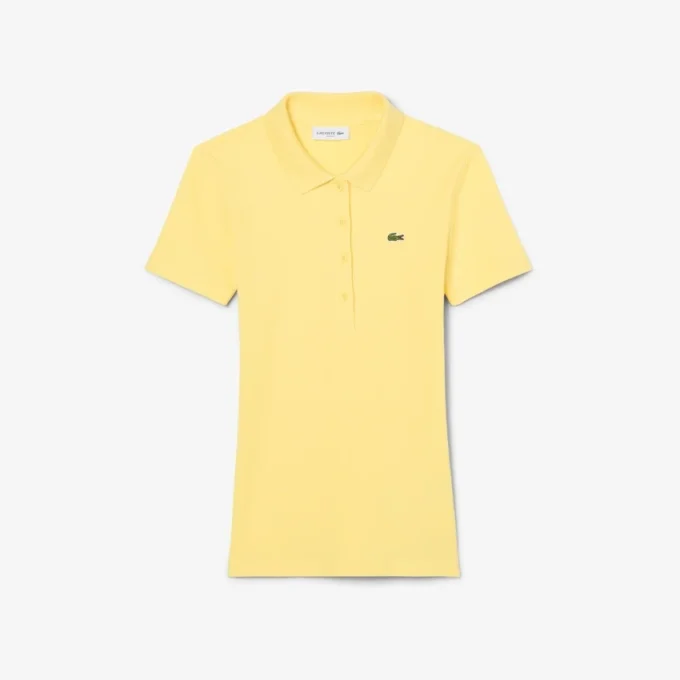 Slim fit L.12.D geribd katoenen poloshirt voor dames