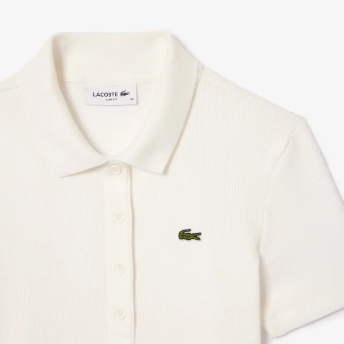Slim fit L.12.D geribd katoenen poloshirt voor dames