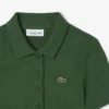Slim fit L.12.D geribd katoenen poloshirt voor dames