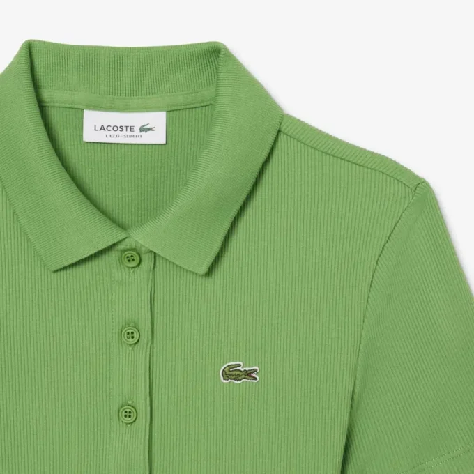 Slim fit L.12.D geribd katoenen poloshirt voor dames