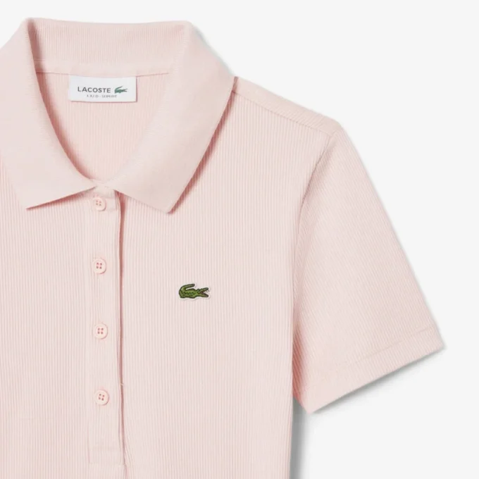 Slim fit L.12.D geribd katoenen poloshirt voor dames