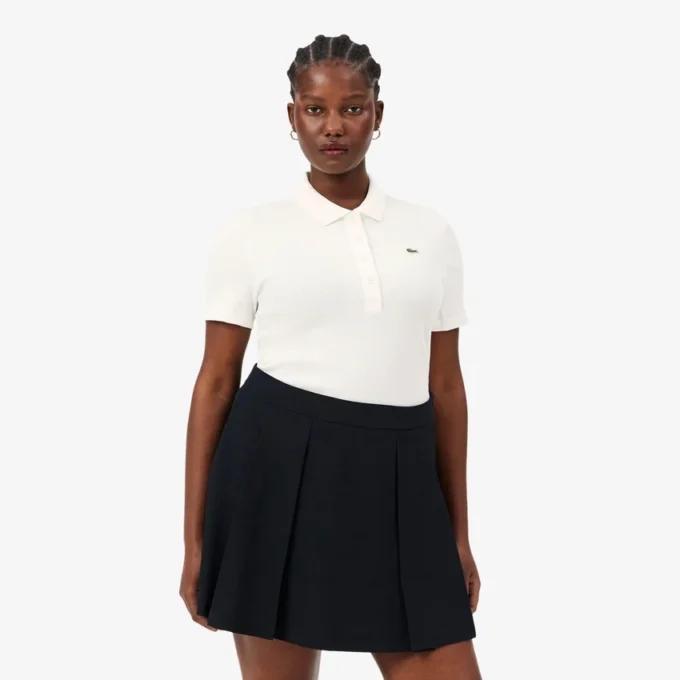 Slim fit L.12.D geribd katoenen poloshirt voor dames