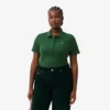 Slim fit L.12.D geribd katoenen poloshirt voor dames