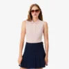 Slim fit L.12.D mouwloze stretchpolo voor dames