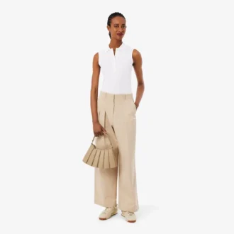 Slim fit L.12.D mouwloze stretchpolo voor dames