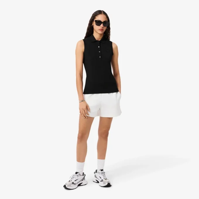 Slim fit L.12.D mouwloze stretchpolo voor dames