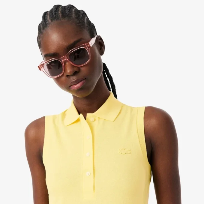 Slim fit L.12.D mouwloze stretchpolo voor dames