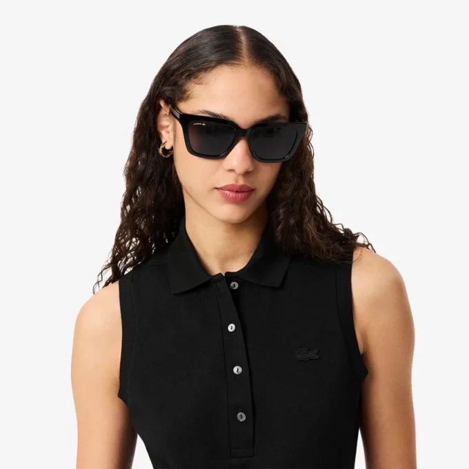 Slim fit L.12.D mouwloze stretchpolo voor dames