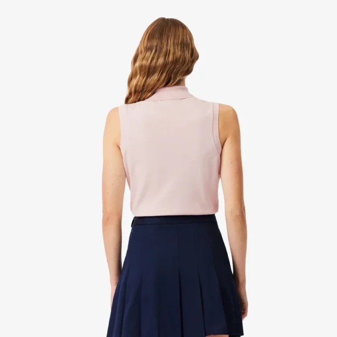 Slim fit L.12.D mouwloze stretchpolo voor dames