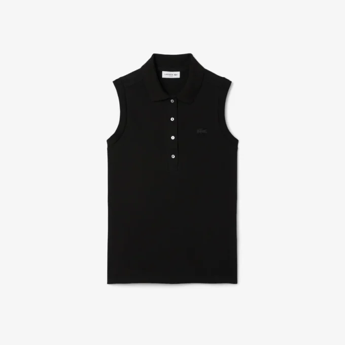 Slim fit L.12.D mouwloze stretchpolo voor dames