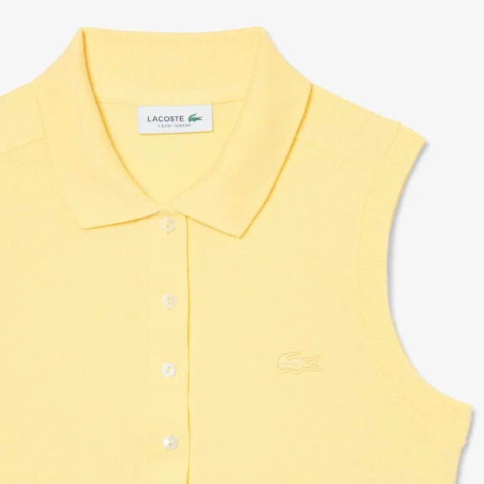 Slim fit L.12.D mouwloze stretchpolo voor dames