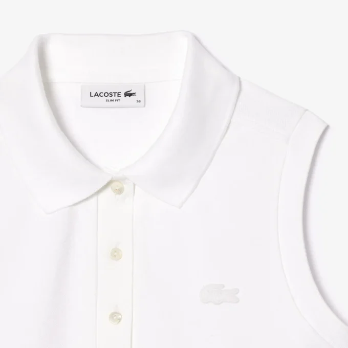 Slim fit L.12.D mouwloze stretchpolo voor dames