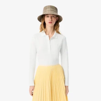 Slim fit L.12.D stretch mini piqué Polo voor dames