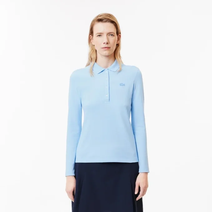 Slim fit L.12.D stretch mini piqué Polo voor dames