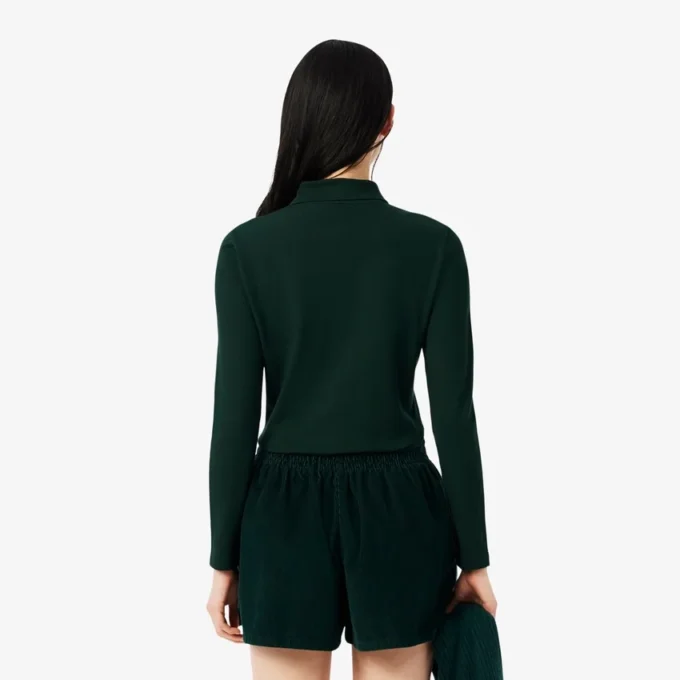 Slim fit L.12.D stretch mini piqué Polo voor dames