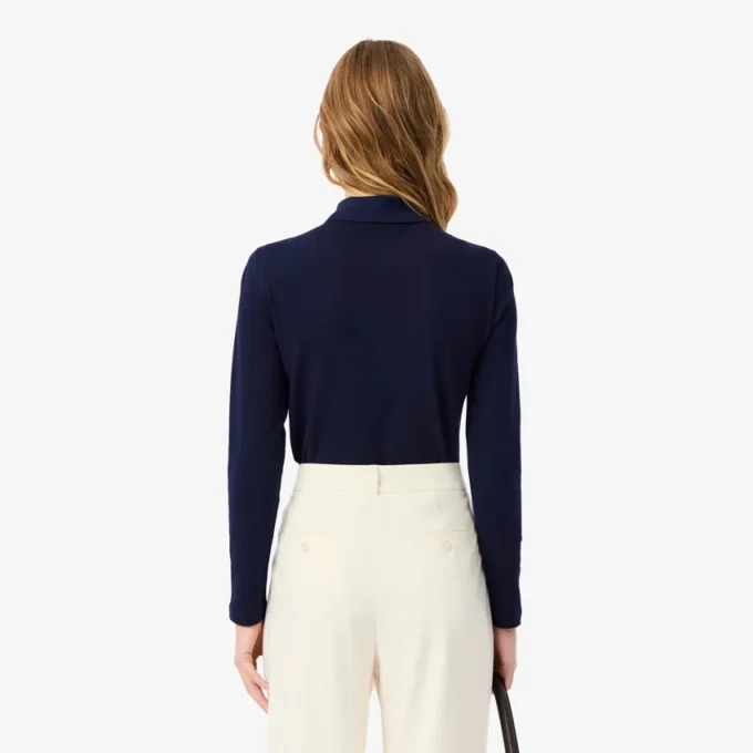 Slim fit L.12.D stretch mini piqué Polo voor dames