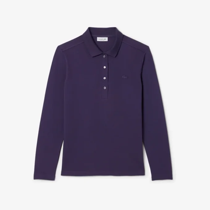 Slim fit L.12.D stretch mini piqué Polo voor dames