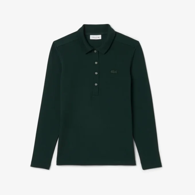 Slim fit L.12.D stretch mini piqué Polo voor dames