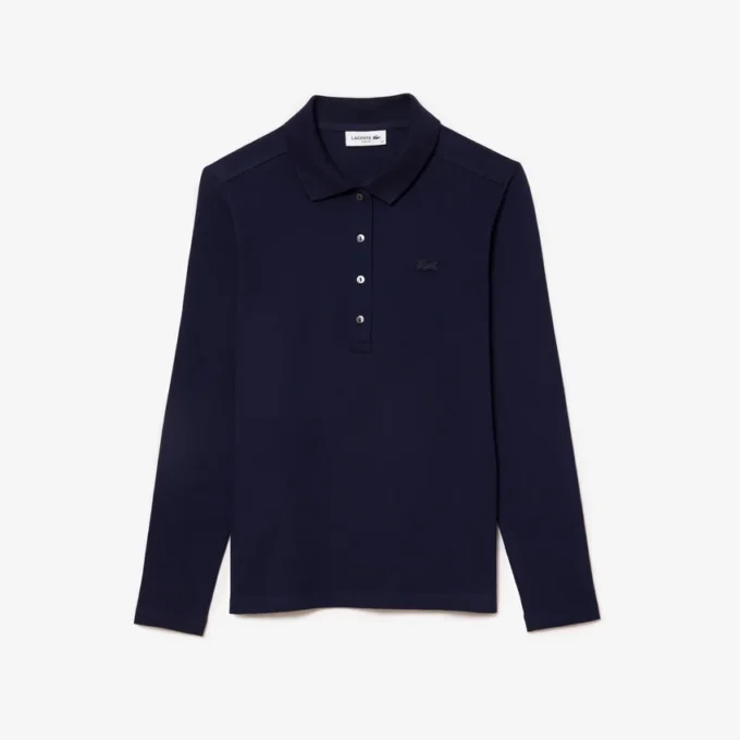 Slim fit L.12.D stretch mini piqué Polo voor dames