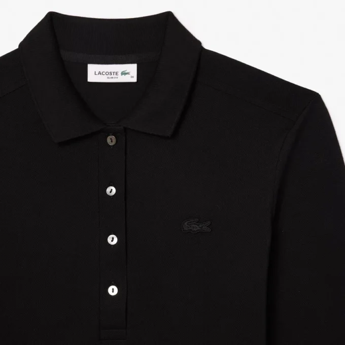 Slim fit L.12.D stretch mini piqué Polo voor dames