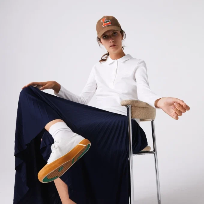 Slim fit L.12.D stretch mini piqué Polo voor dames