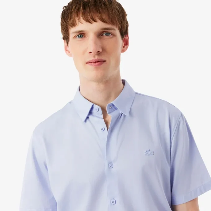 Slim fit overhemd met korte mouwen