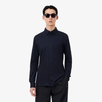 Slim fit overhemd van katoenmix