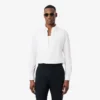 Slim fit overhemd van katoenmix