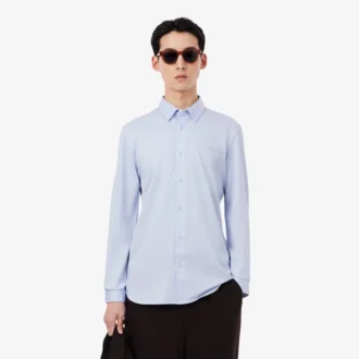 Slim fit overhemd van katoenmix