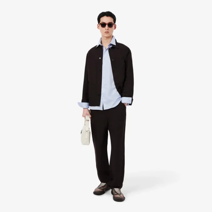 Slim fit overhemd van katoenmix