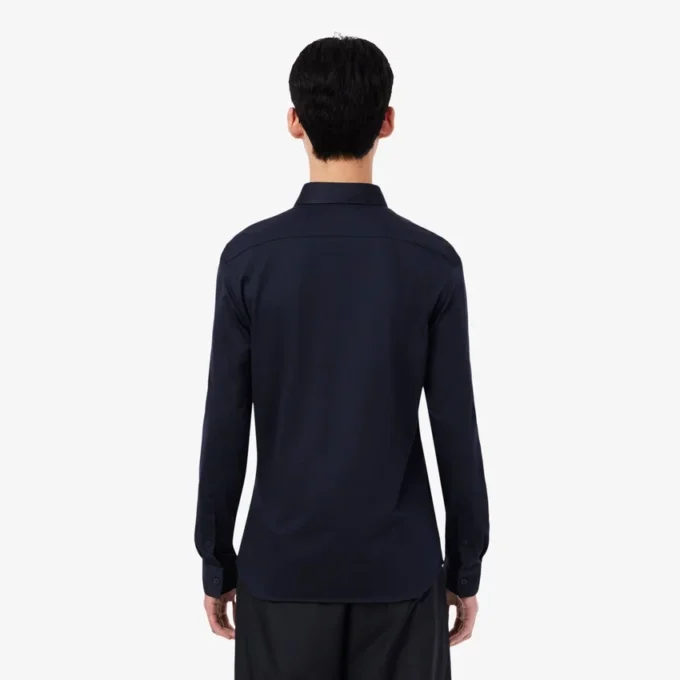 Slim fit overhemd van katoenmix