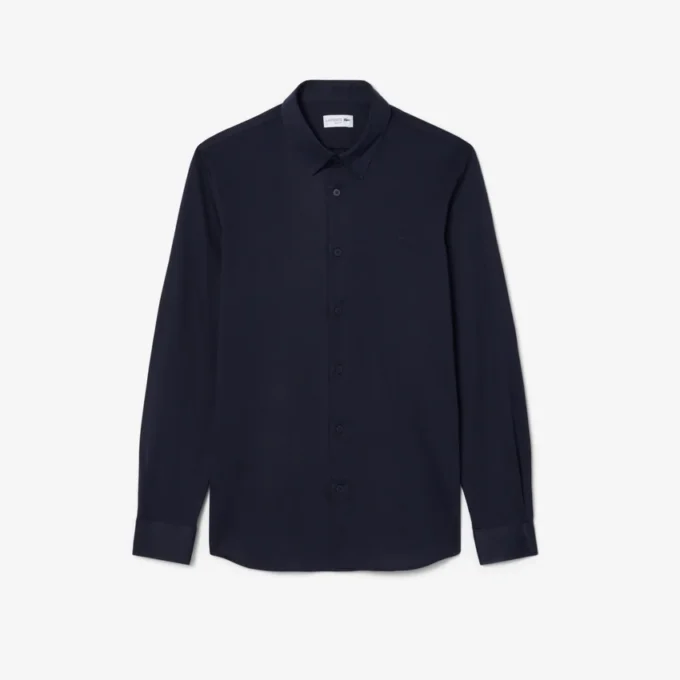 Slim fit overhemd van katoenmix